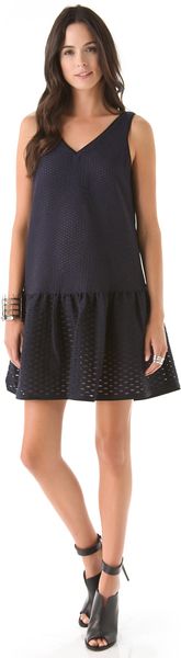 Tibi Tess Jacquard Ruffle Hem Dress - Lyst