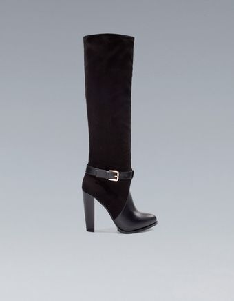 Zara High Heel Boot with Buckle - Lyst