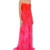 Alexander Mcqueen Petal Print Chiffon Bustier Dress in Pink - Lyst