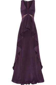 Amanda Wakeley Ruffled Silk Cady and Chiffon Gown - Lyst