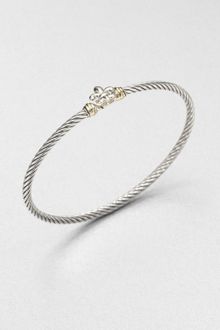 David Yurman Sterling Silver and 18k Yellow Gold Fleur De Lis Bracelet - Lyst