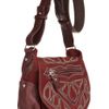 Isabel Marant Ballwin Embroidered Leather and Suede Shoulder Bag in Red - Lyst