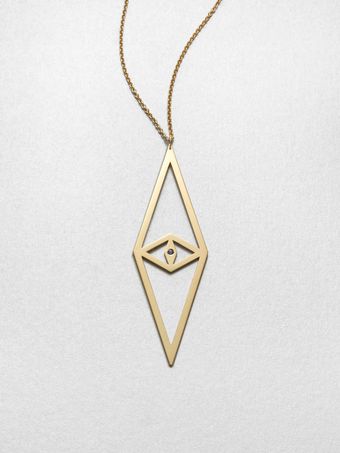 Jennifer Zeuner Jewelry Blue Sapphire Diamond Eye Pendant Necklace - Lyst