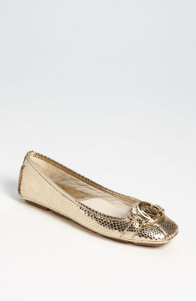 michael michael kors fulton metallic logo flat