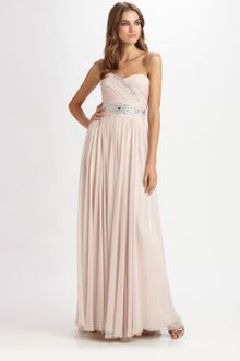 Notte By Marchesa Strapless Silk Chiffon Gown - Lyst