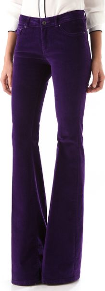 purple corduroy flare pants