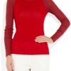 Reed Krakoff Contrast Sleeve Wool and Silk Sweater in Red - Lyst