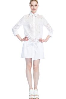 Thakoon Addition Ss Eyelet Shirtdress - Lyst
