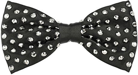 Topshop Facet Covered Bow in Black - Lyst