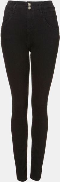 Topshop Kristen High Waist Skinny Jeans in Black | Lyst