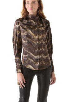 Viktor & Rolf Printed Tie Neck Blouse - Lyst