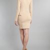 Ax Paris Long Sleeve Peplum Dress in Beige (stone) - Lyst