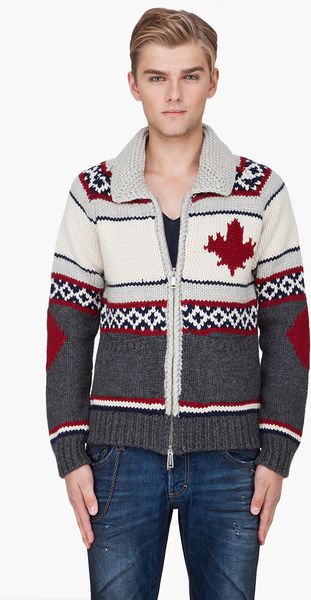 DSquared2  Combo Wool Knit Sweater - Lyst