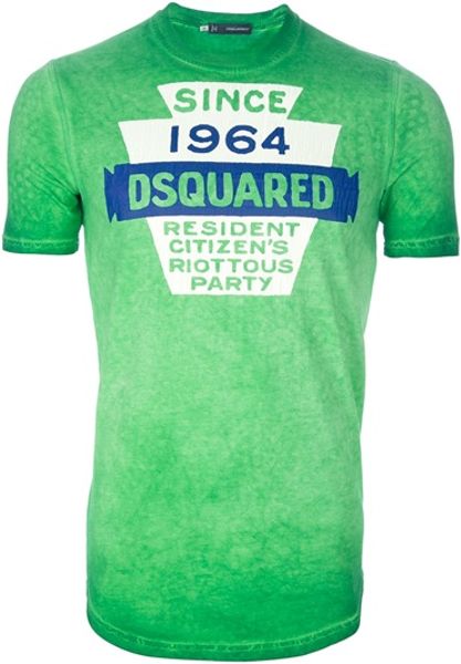 Dsquared2 Logo TShirt in Green for Men - Lyst