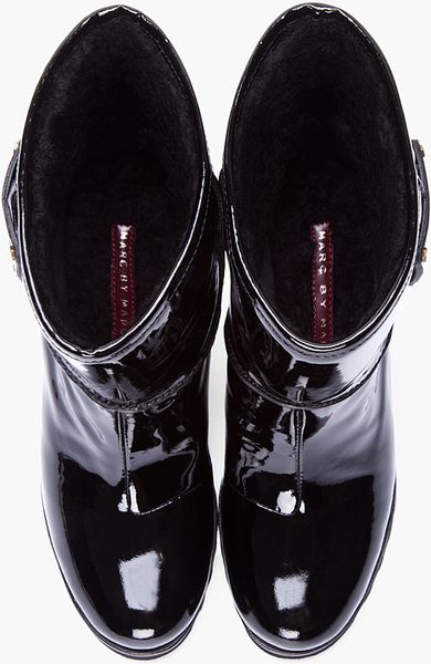 marc jacobs black patent leather shoes
