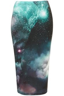 Topshop Cosmic Printed Tube Skirt - Lyst