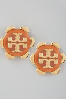 Tory Burch Walter Logo Stud Earrings  - Lyst