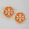 Tory Burch Walter Logo Stud Earrings  in Orange (cornelian) - Lyst