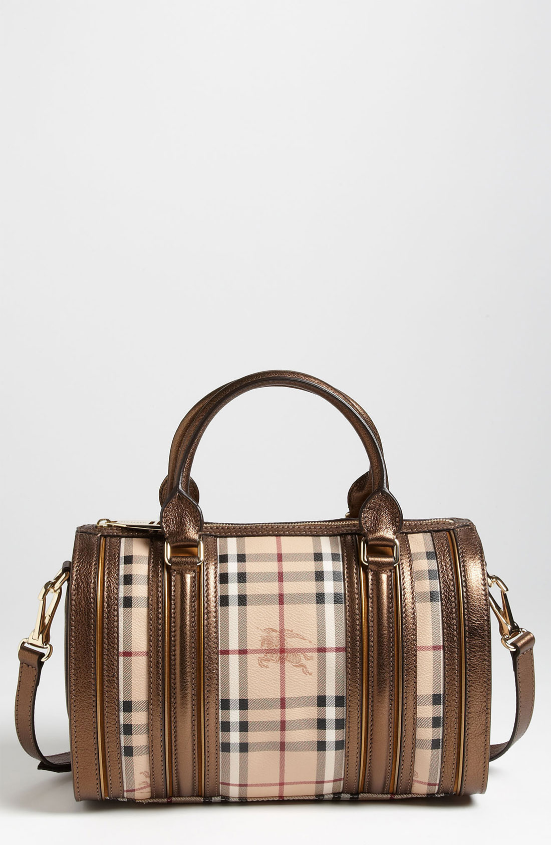 Burberry Prorsum Haymarket Check Bowling Bag in Brown (antique gold) Lyst