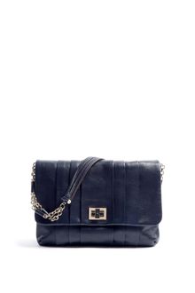 Anya Hindmarch Navy High Shine Leather Gracie Shoulder Bag - Lyst