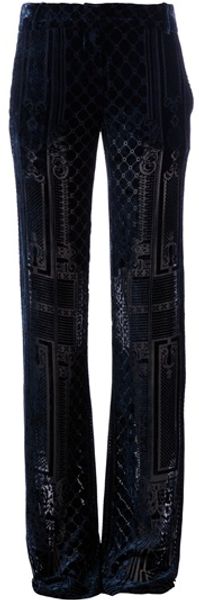 Balmain Brocade Wide Leg Trouser - Lyst