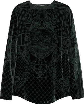 Balmain Devoré Velvet Top - Lyst