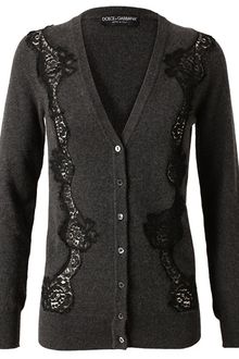 Dolce & Gabbana Cashmere and Lace Cardigan - Lyst