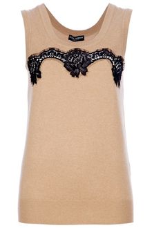 Dolce & Gabbana Lace Detail Vest Top - Lyst