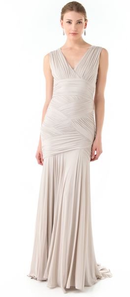 Halston Heritage Basket Weave Gown - Lyst
