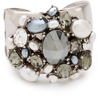 Kenneth Jay Lane Crystal Pearl Cuff - Lyst