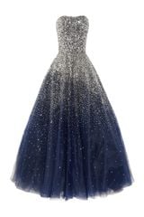Marchesa Sequined Strapless Silk Tulle Gown