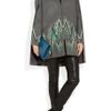 Matthew Williamson Embroidered Woolblend Capestyle Coat in Gray (anthracite) - Lyst