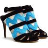 Nicholas Kirkwood Ric Rac Suede Peep Toe Sandals in Blue (black) - Lyst