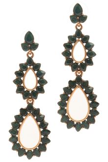 Oscar de la Renta Double Teardrop Pear Stone Earrings - Lyst