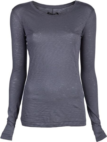 Rag & Bone Classic Long Sleeve Tshirt in Purple (gunmetal) - Lyst