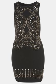 Topshop Studded Bodycon Dress - Lyst