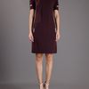 Victoria Beckham Collared Dress in Brown (prune) - Lyst
