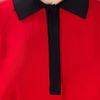 Victoria Beckham Collared Dress in Red - Lyst