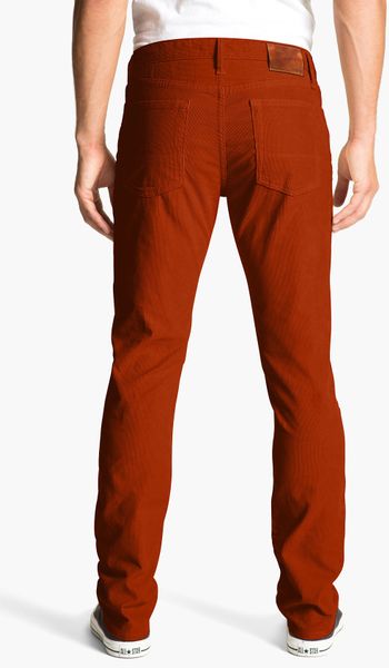 orange corduroy pants