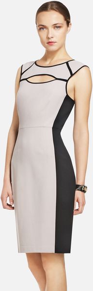 BCBGMAXAZRIA Colorblocked Sheath Dress - Lyst