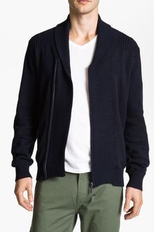 Ben Sherman Shawl Collar Zip Cardigan - Lyst