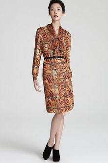 Escada Shirt Dress Printed Silk - Lyst