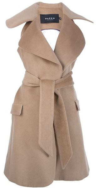 Paper London Sleeveless Collar Coat - Lyst