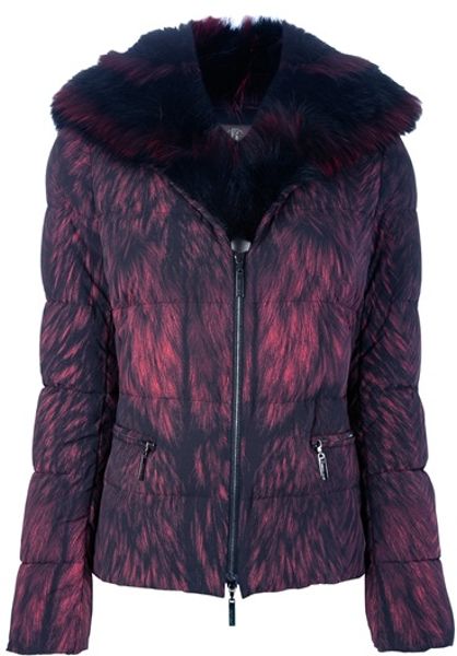 Roberto Cavalli Zip Through Coat in Red - Lyst