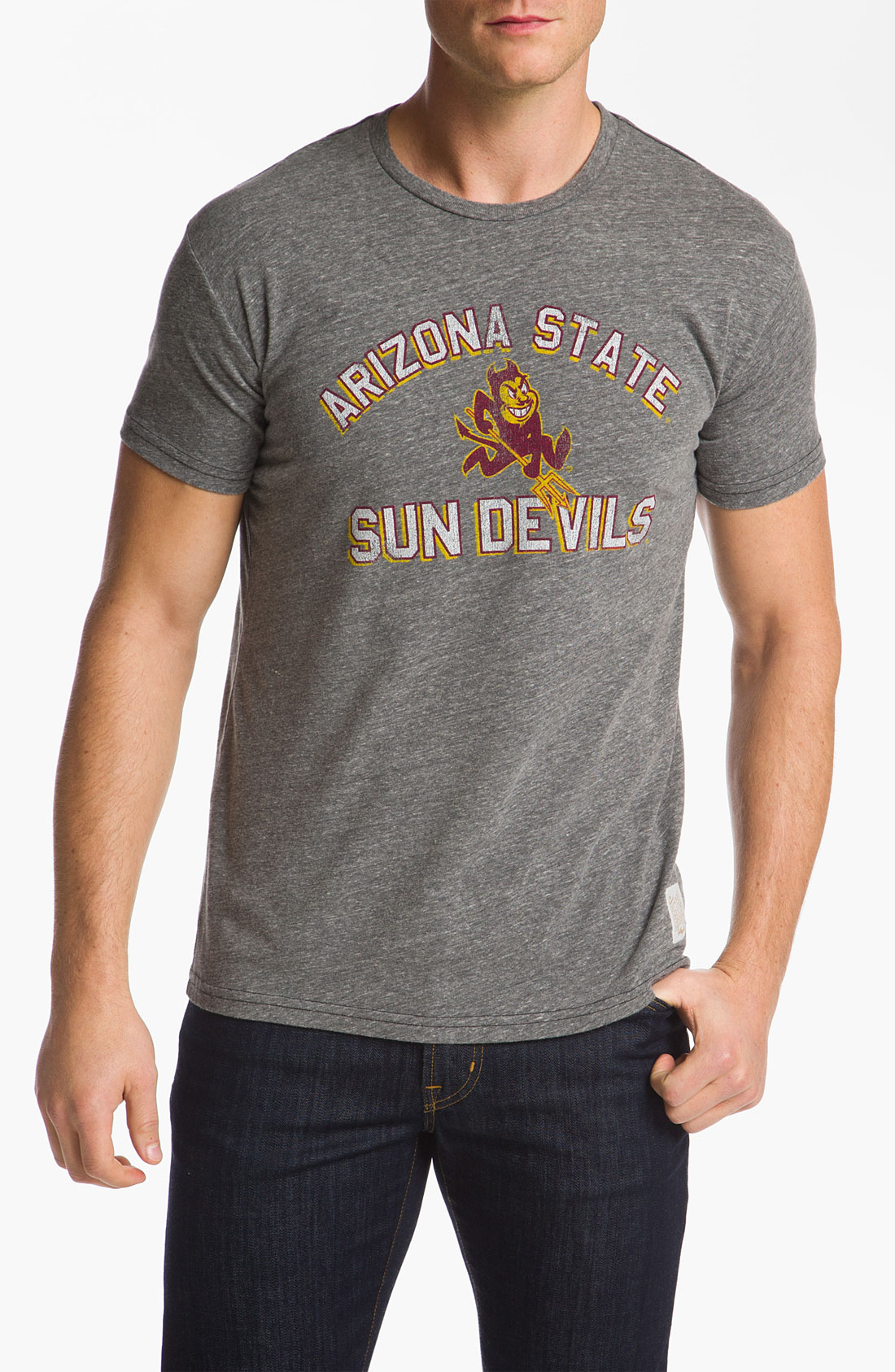 The Original Retro Brand Asu Sun Devils Tshirt in Gray for Men (streaky grey) | Lyst