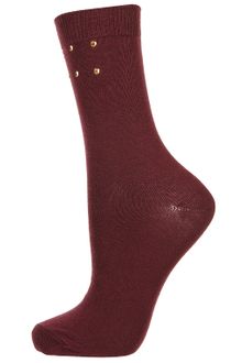 Topshop Wine Studded Ankle Socks - Lyst