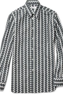 Yves Saint Laurent Slimfit Razor Bladeprint Cotton Shirt - Lyst
