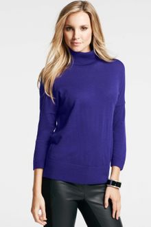 Ann Taylor Merino Wool Back Button Sweater - Lyst