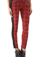 April, May Celeste Cedar Plaid Suede Pants