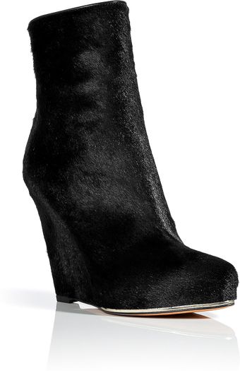 Givenchy Black Haircalf Wedge Boots - Lyst